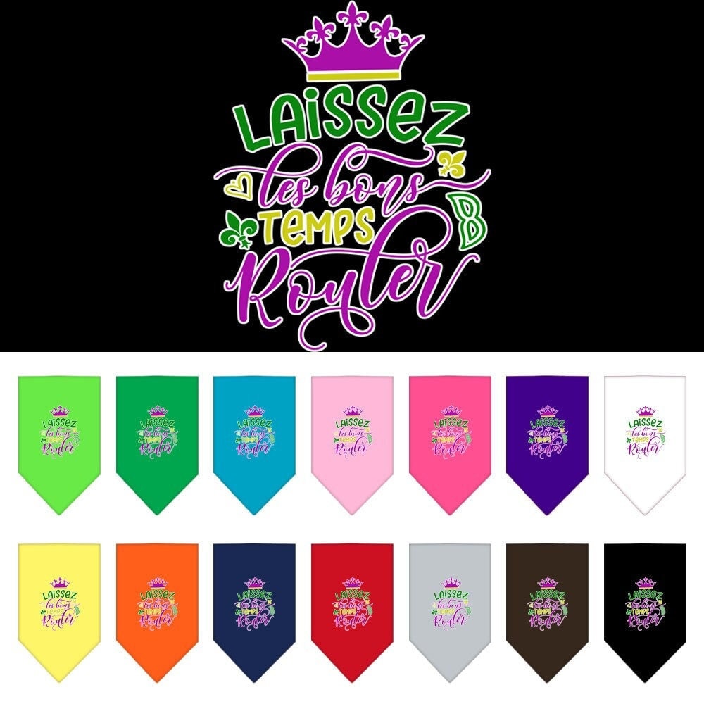 Pet and Dog Bandana Screen Printed, "Laissez Les Bons Temps Rouler"