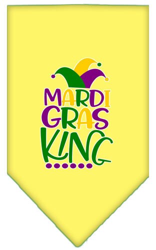 Bandana para mascotas y perros serigrafiada con la frase "Mardi Gras King"