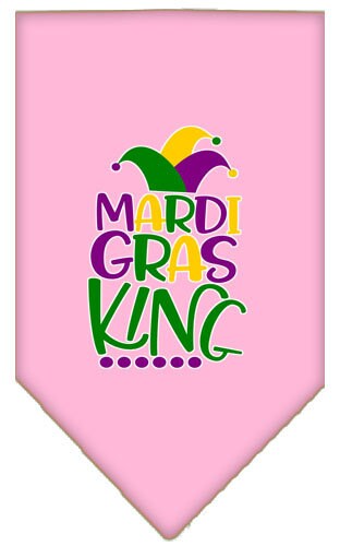 Bandana para mascotas y perros serigrafiada con la frase "Mardi Gras King"