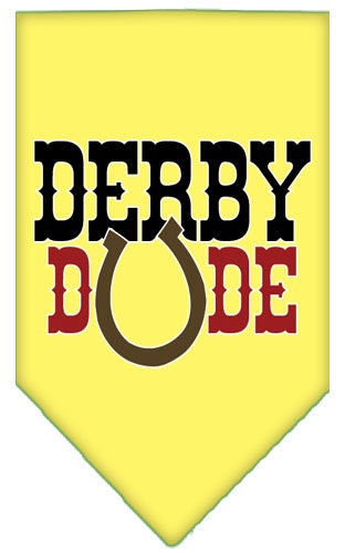 Bandana para mascotas y perros serigrafiada con la frase "Derby Dude"