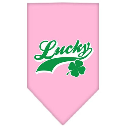 Bandana para mascotas y perros serigrafiada con el logo "Lucky Swoosh"