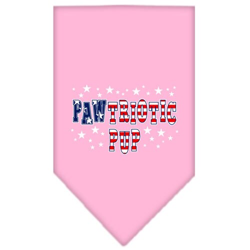 Bandana para mascotas y perros serigrafiada con la frase "Pawtriotic Pup"