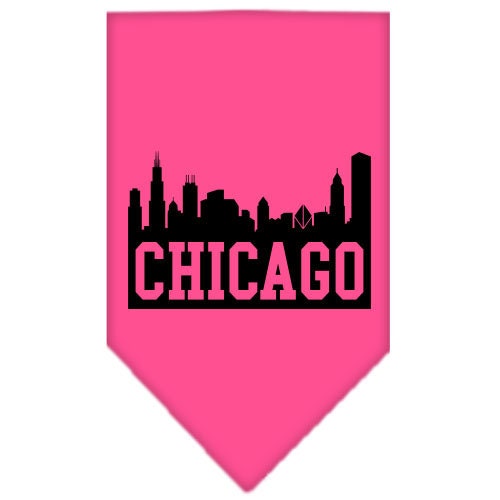 Bandana para mascotas y perros serigrafiada con el logo "Chicago Skyline"