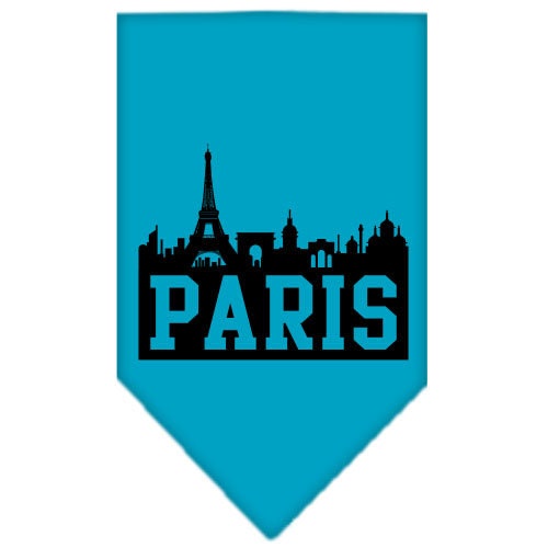 Bandana para mascotas y perros serigrafiada con el lema "Paris Skyline"