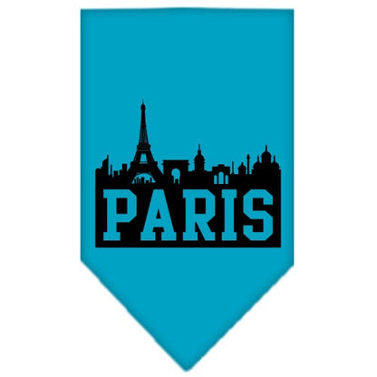 Bandana para mascotas y perros serigrafiada con el lema "Paris Skyline"