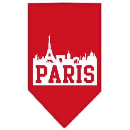 Bandana para mascotas y perros serigrafiada con el lema "Paris Skyline"