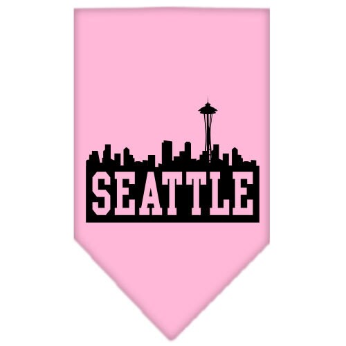 Bandana para mascotas y perros serigrafiada con el lema "Seattle Skyline"