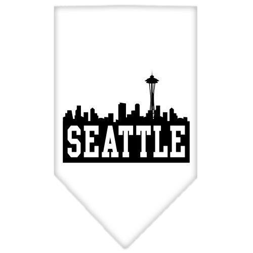 Bandana para mascotas y perros serigrafiada con el lema "Seattle Skyline"