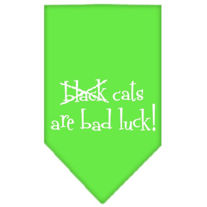 Halloween Pet and Dog Bandana Screen Printed, "Black Cats are Bad Luck"