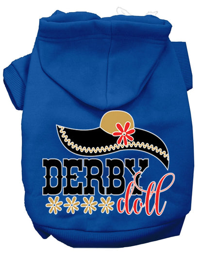 Sudadera con capucha para mascotas, perros y gatos serigrafiada, "Derby Doll"