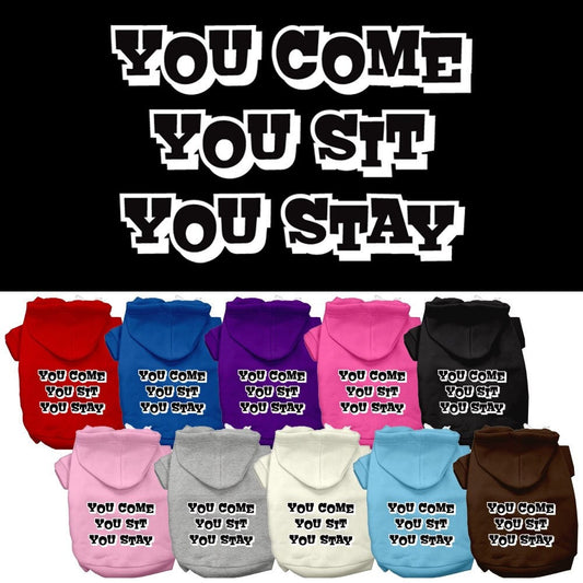 Pet Hoodie "You Come, You Sit, You Stay"