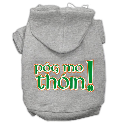 Sudadera con capucha para perros y gatos serigrafiada con la frase "Pog Mo Thoin!"