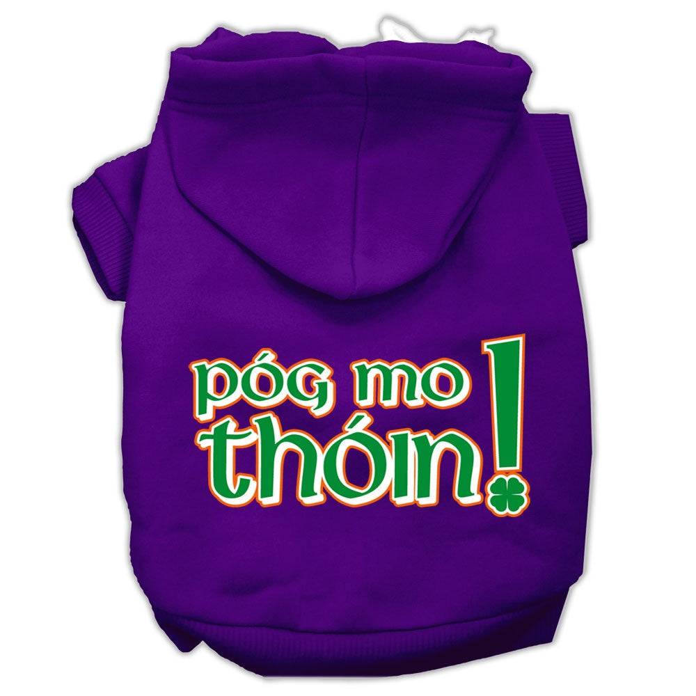 Sudadera con capucha para perros y gatos serigrafiada con la frase "Pog Mo Thoin!"