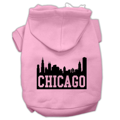 Sudadera con capucha para mascotas, perros y gatos serigrafiada con el lema "Chicago Skyline"