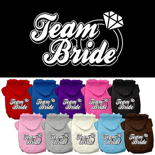 Pet Dog & Cat Hoodie Screen Printed, "Team Bride"