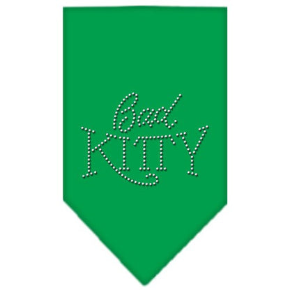 Bandana para mascotas y perros con diamantes de imitación, "Bad Kitty"