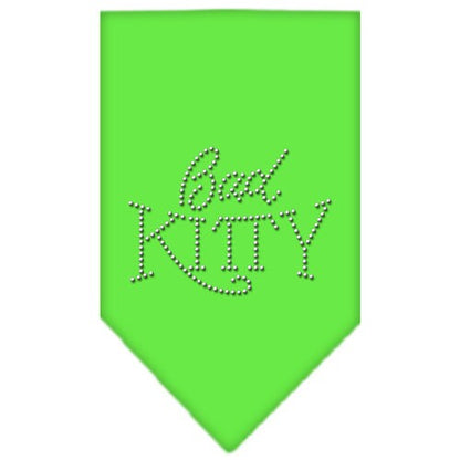 Bandana para mascotas y perros con diamantes de imitación, "Bad Kitty"