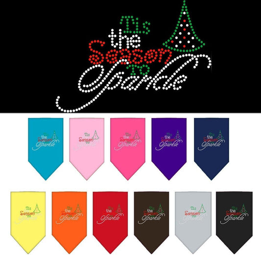 Christmas Pet and Dog Bandana Rhinestone, "Tis The Season To Sparkle"