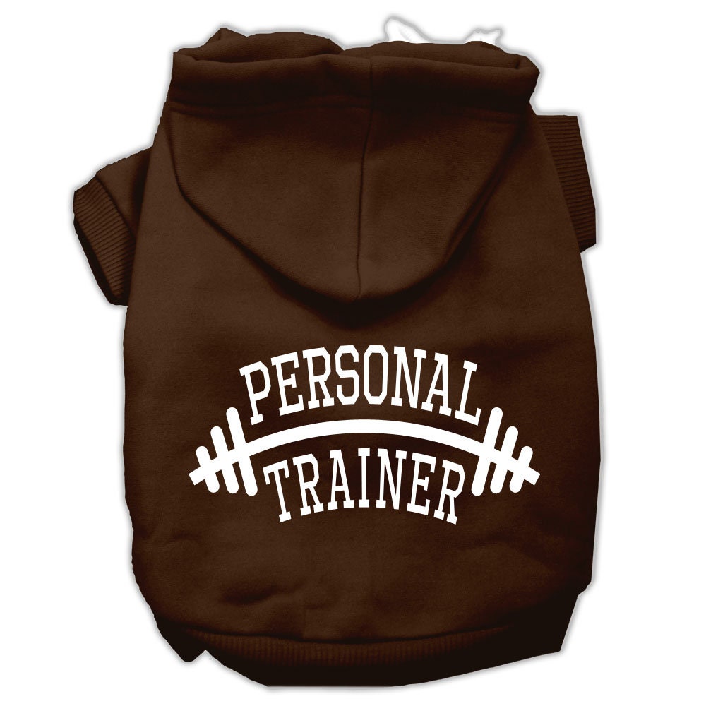 Sudadera con capucha para mascotas, perros y gatos serigrafiada con la frase "Entrenador personal"