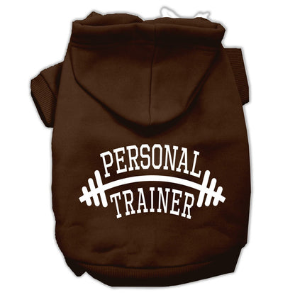 Sudadera con capucha para mascotas, perros y gatos serigrafiada con la frase "Entrenador personal"