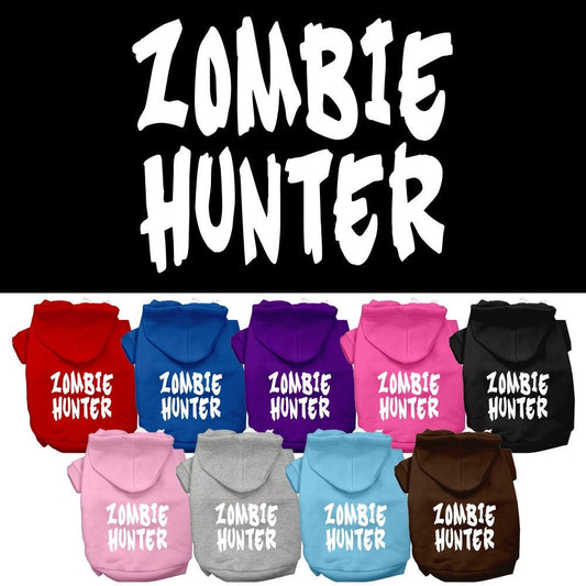 Sudadera con capucha para Halloween con estampado de mascotas, perros y gatos, "Zombie Hunter"