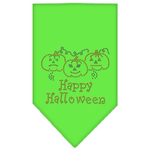 Bandana de Halloween para mascotas y perros con diamantes de imitación, "Feliz Halloween"