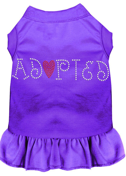 Pet Dog & Cat Dress Rhinestone, "Adopted"