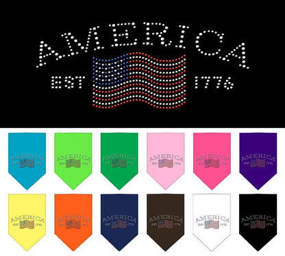 Bandana para mascotas y perros con diamantes de imitación, "Classic American"