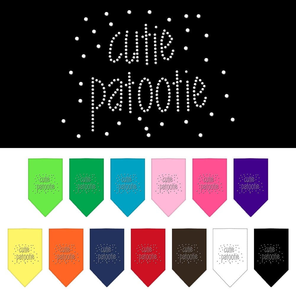 Bandana para mascotas y perros con diamantes de imitación, "Cutie Patootie"