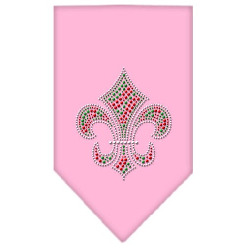 Christmas Pet and Dog Bandana Rhinestone, "Christmas Fleur De Lis"