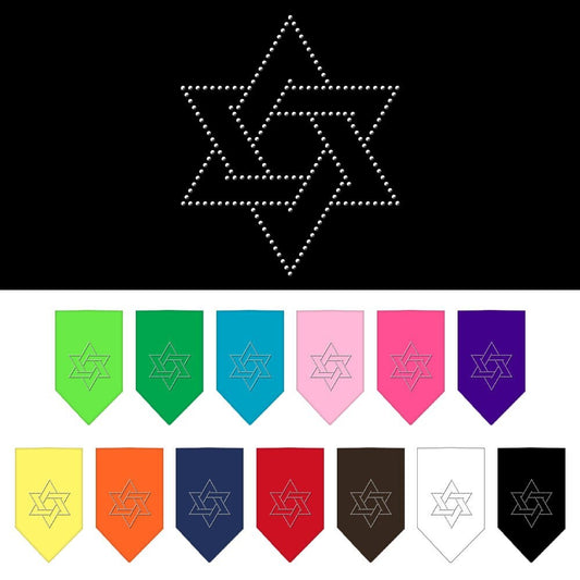 Pet and Dog Bandana Rhinestone, "Star Of David"