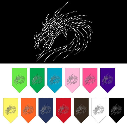 Bandana para mascotas y perros con diamantes de imitación, "Dragón"