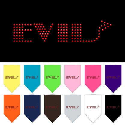 Bandana para mascotas y perros con diamantes de imitación, "Evil"