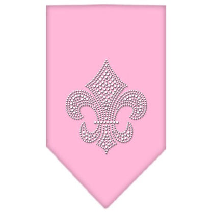 Pet and Dog Bandana Rhinestone, "Silver Fleur De Lis"