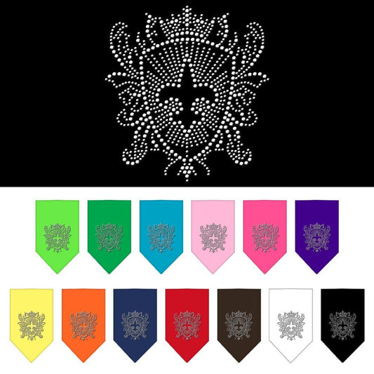 Bandana para mascotas y perros con diamantes de imitación, "Escudo de flor de lis"