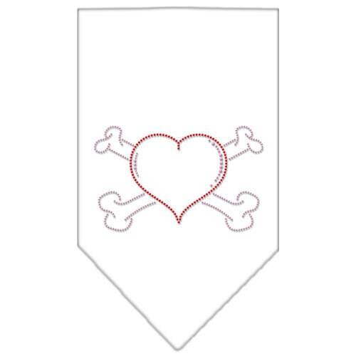 Pet and Dog Bandana Rhinestone, "Heart Crossbone"