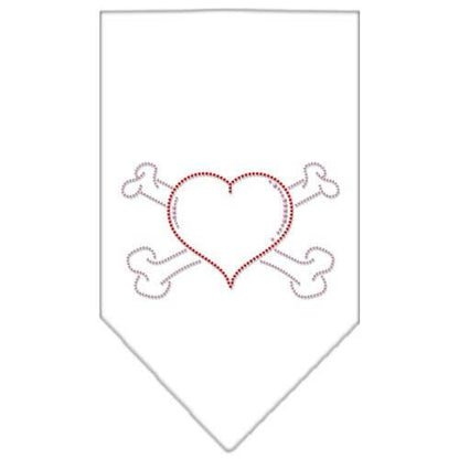 Pet and Dog Bandana Rhinestone, "Heart Crossbone"