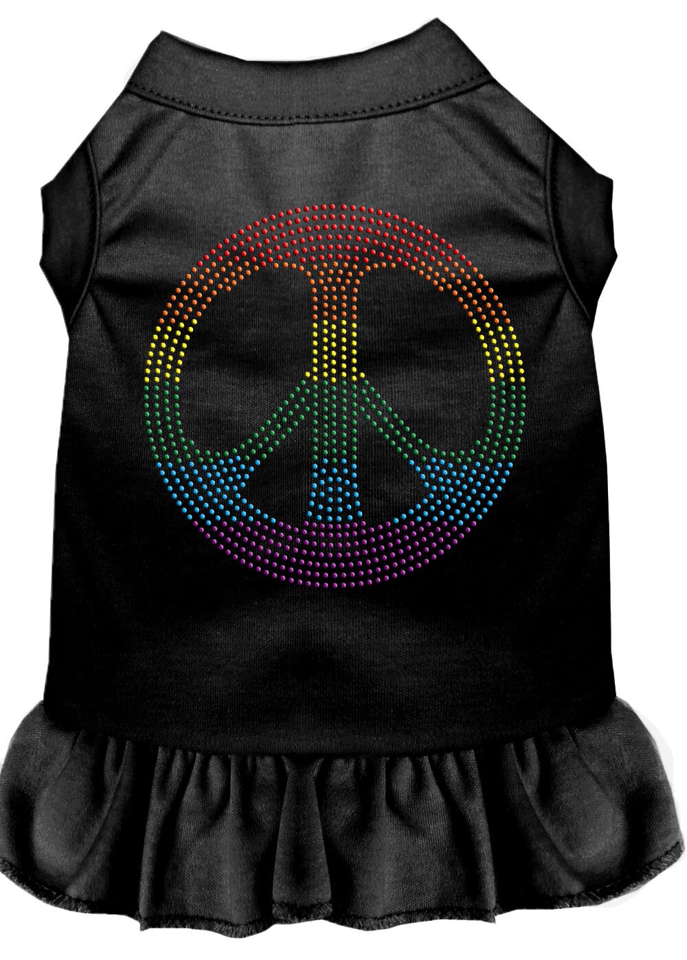 Vestido para perros y gatos con diamantes de imitación, "Rainbow Peace"