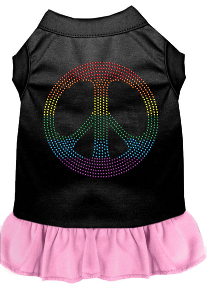 Vestido para perros y gatos con diamantes de imitación, "Rainbow Peace"