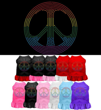 Vestido para perros y gatos con diamantes de imitación, "Rainbow Peace"