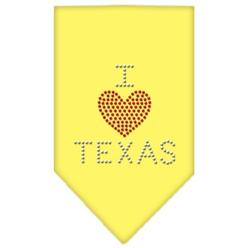 Bandana para mascotas y perros con diamantes de imitación, "I Heart Texas"