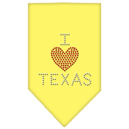 Bandana para mascotas y perros con diamantes de imitación, "I Heart Texas"