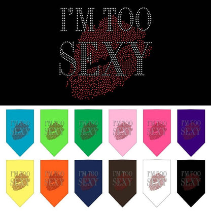 Bandana para mascotas y perros con diamantes de imitación, "Soy demasiado sexy"