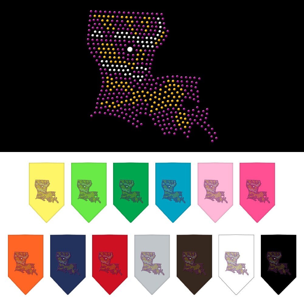 Bandana para mascotas y perros con diamantes de imitación, "Louisiana"