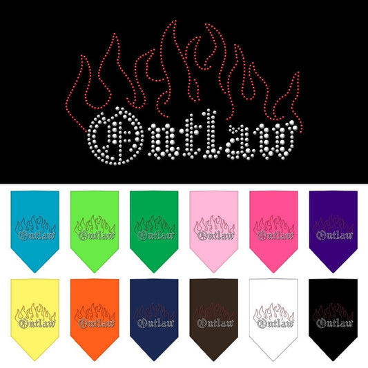 Bandana para mascotas y perros con diamantes de imitación, "Outlaw"