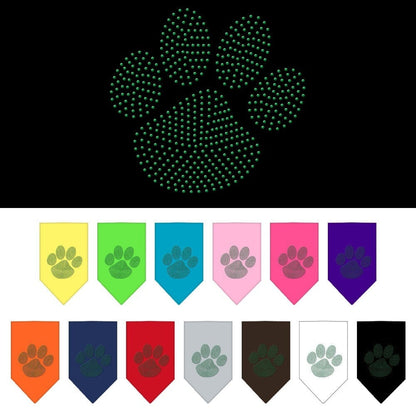 Bandana para mascotas y perros con diamantes de imitación, "Paw Green"