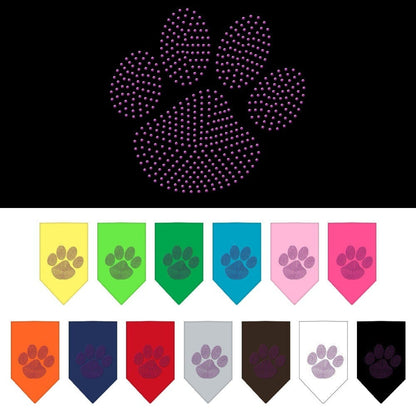 Bandana para mascotas y perros con diamantes de imitación, "Paw Purple"