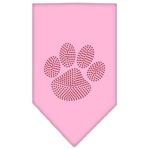 Bandana para mascotas y perros con diamantes de imitación, "Paw Red"