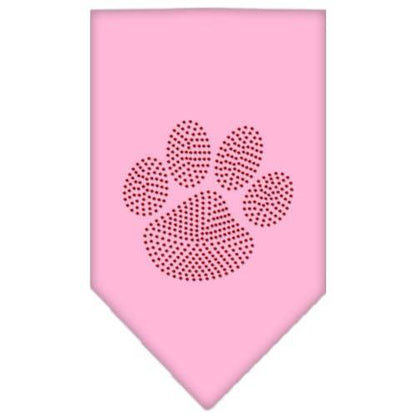 Bandana para mascotas y perros con diamantes de imitación, "Paw Red"