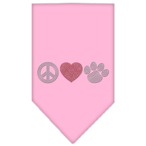 Pet and Dog Bandana Rhinestone, "Peace Love Paw"